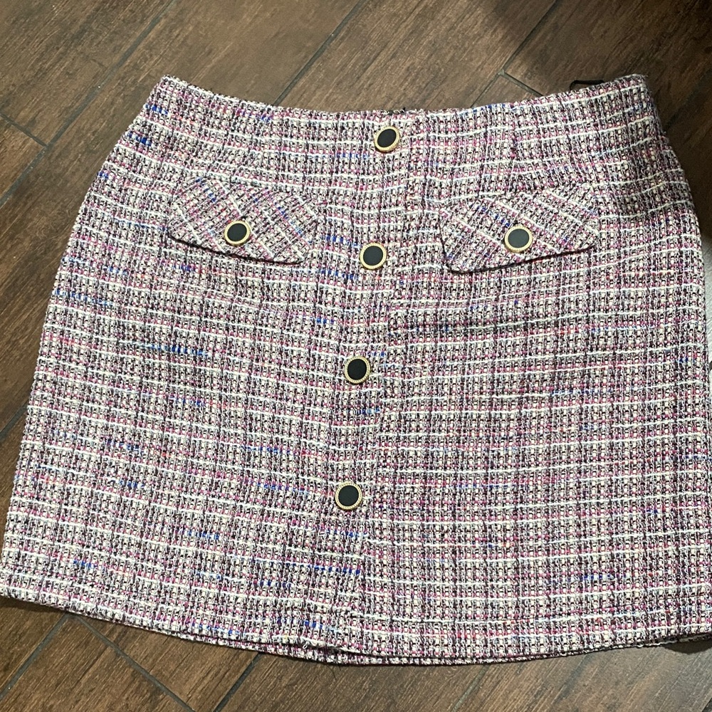 Bagatelle Multicolor Tweed Mini Skirt